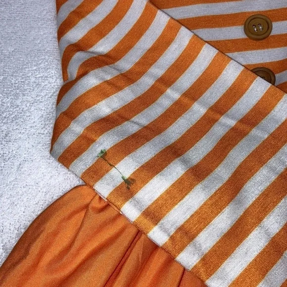 Disney fall themed orange o green sleeve dress Mickey goofy Minnie - Picture 7 of 10